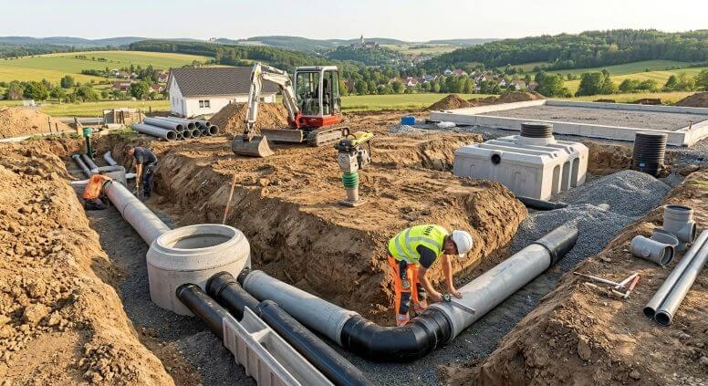 Kanalbau, Rohrverlegung und professionelle Entwässerungssysteme im Raum Gera.